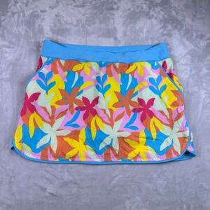 Lands End Womens Size 18 Blue Floral Active Skort Pockets Athletic Tennis Golf